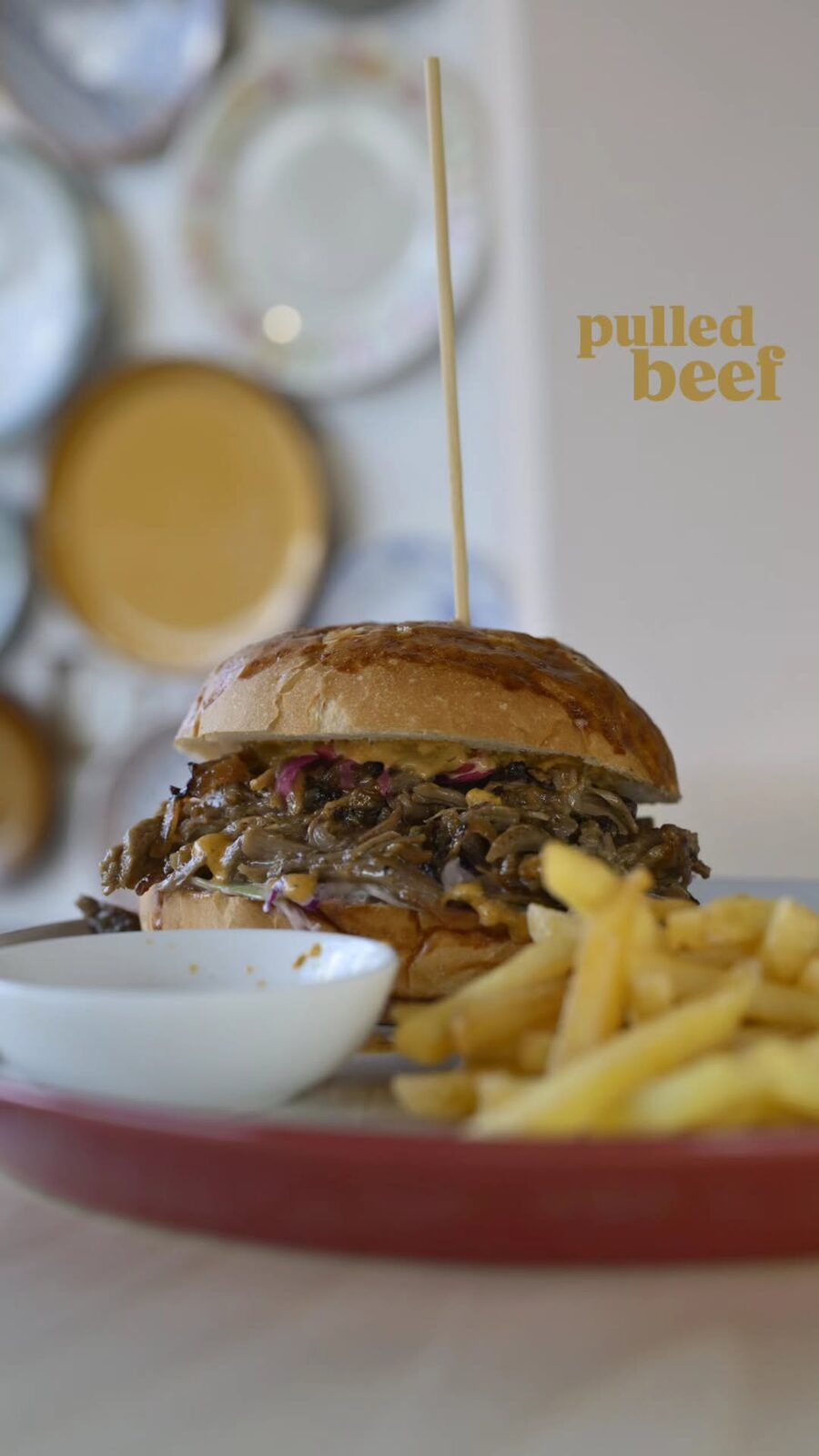 Plate Bistro Ohrid pulled beef burger with fries